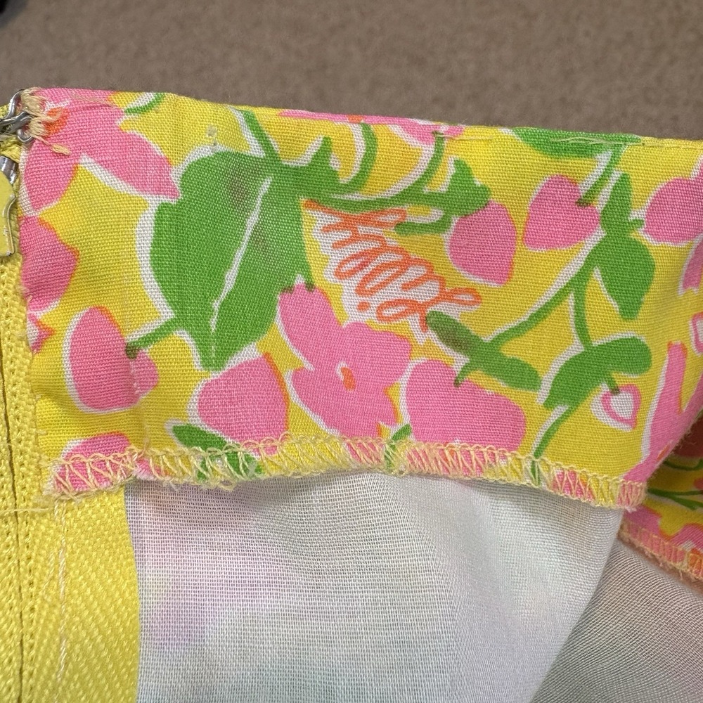 Vtg 70s Lilly Pulitzer The Lilly Floral Midi Dress Pink Sz 14 60s Cottagecore - Picture 12 of 12